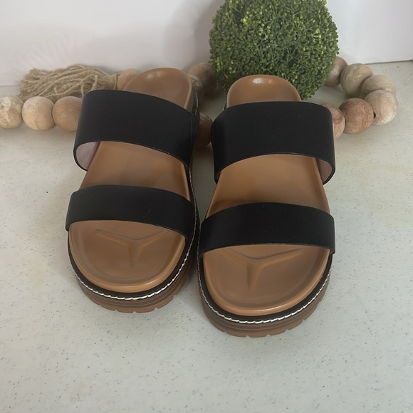 Madewell  The Charley Double-Strap Slide Sandal Sz 8/Black - Picture 3 of 8